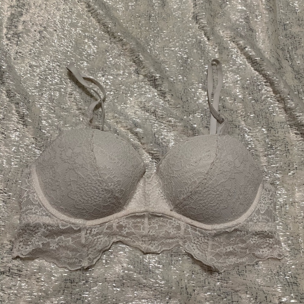 White Lace Pink Victoria secret Bra
